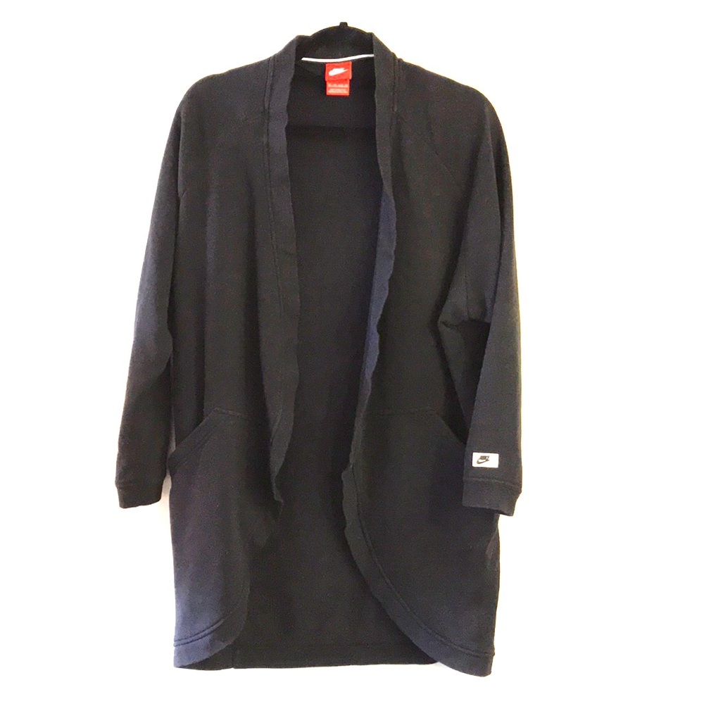 NIKE Cozy Black Cotton Cardigan